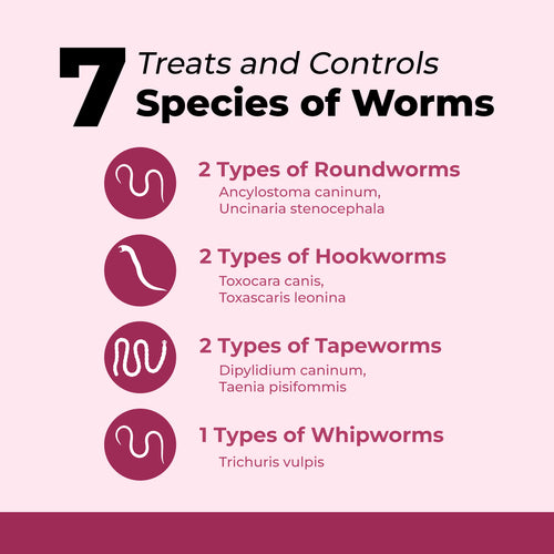 7 Way Dewormer for Dogs, Broad Spectrum Deowrmer for Roundworms, Hookworms, Tapeworms, Whipworms, Dog Dewormer for Small Dogs & Puppies, 12 Tablets