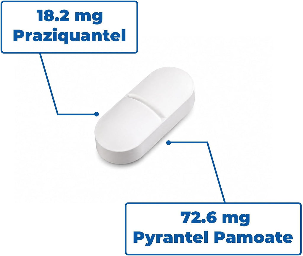7 Way De-Wormer Chewable Tablets for Dogs & Cats, Pyrantel Pamoate and Praziquantel Formula, for Cats and Kittens 2-16 Ibs, 50 Count