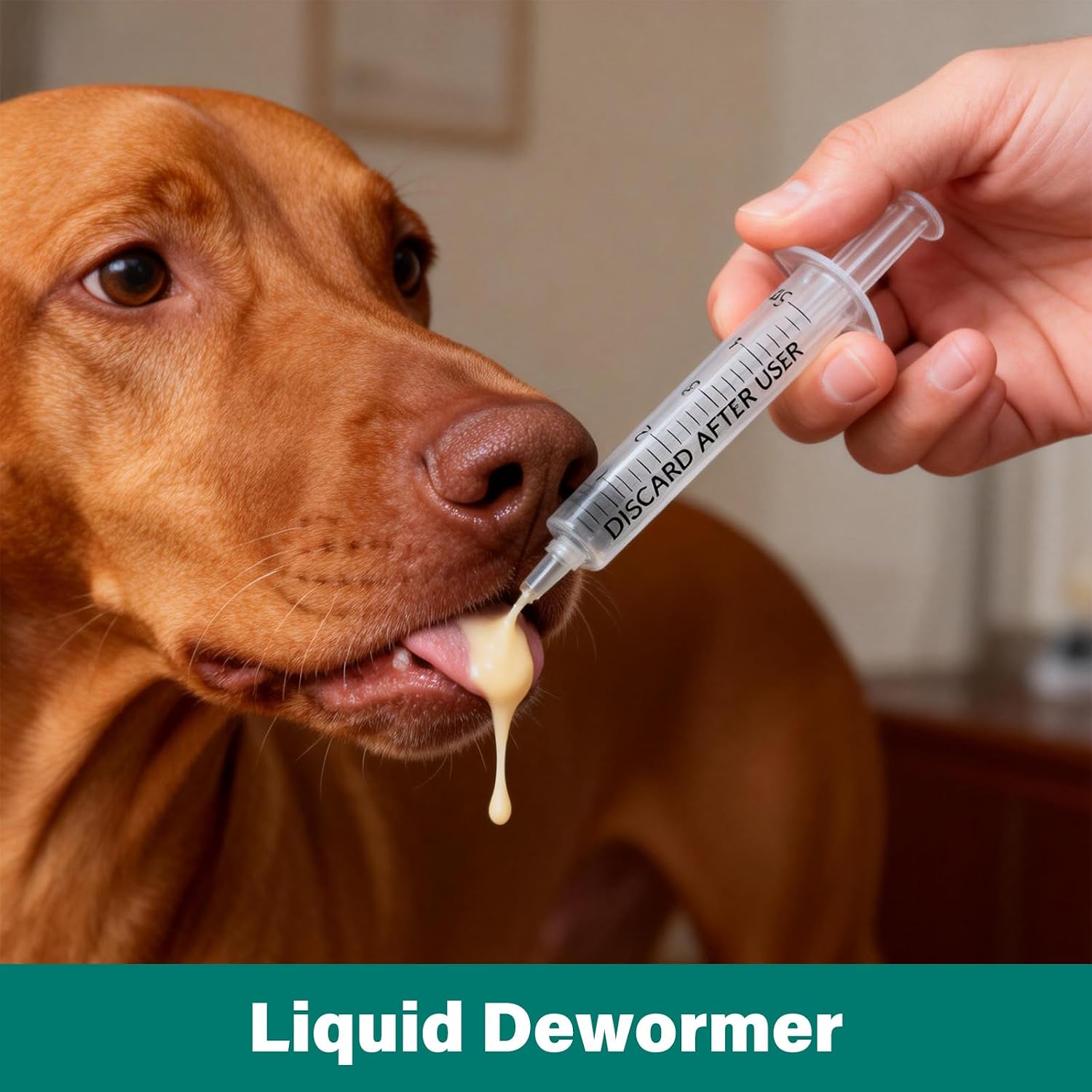 Pyrantel Pamoate De-wormer for Medium and Large Dogs, Oral Treatment for Tapeworm, Roundworm & Hookworm