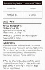 De-Wormer for Puppies and Small Dogs, Dewormer Chewables, (pyrantel pamoate/praziquantel) Controls Tapeworms, Roundworms & Hookworms, Easy to Administer Canine Worm Treatment