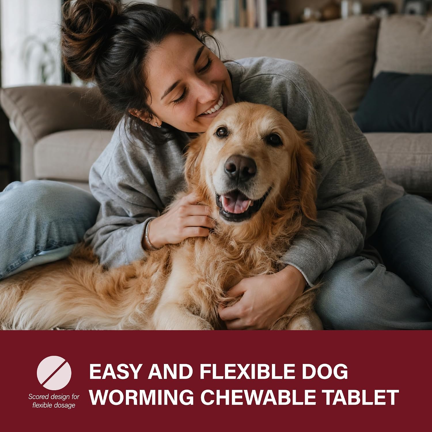 Dewormer for Dogs（Fenbendazole），Treatment and Control of Tapeworm，Roundworm，Hookworm，Whipworms，Lungworm & Giardia for All Ages & Breeds Dogs, Palatable Beef Flavor，Easy Dosing，30 Tablets