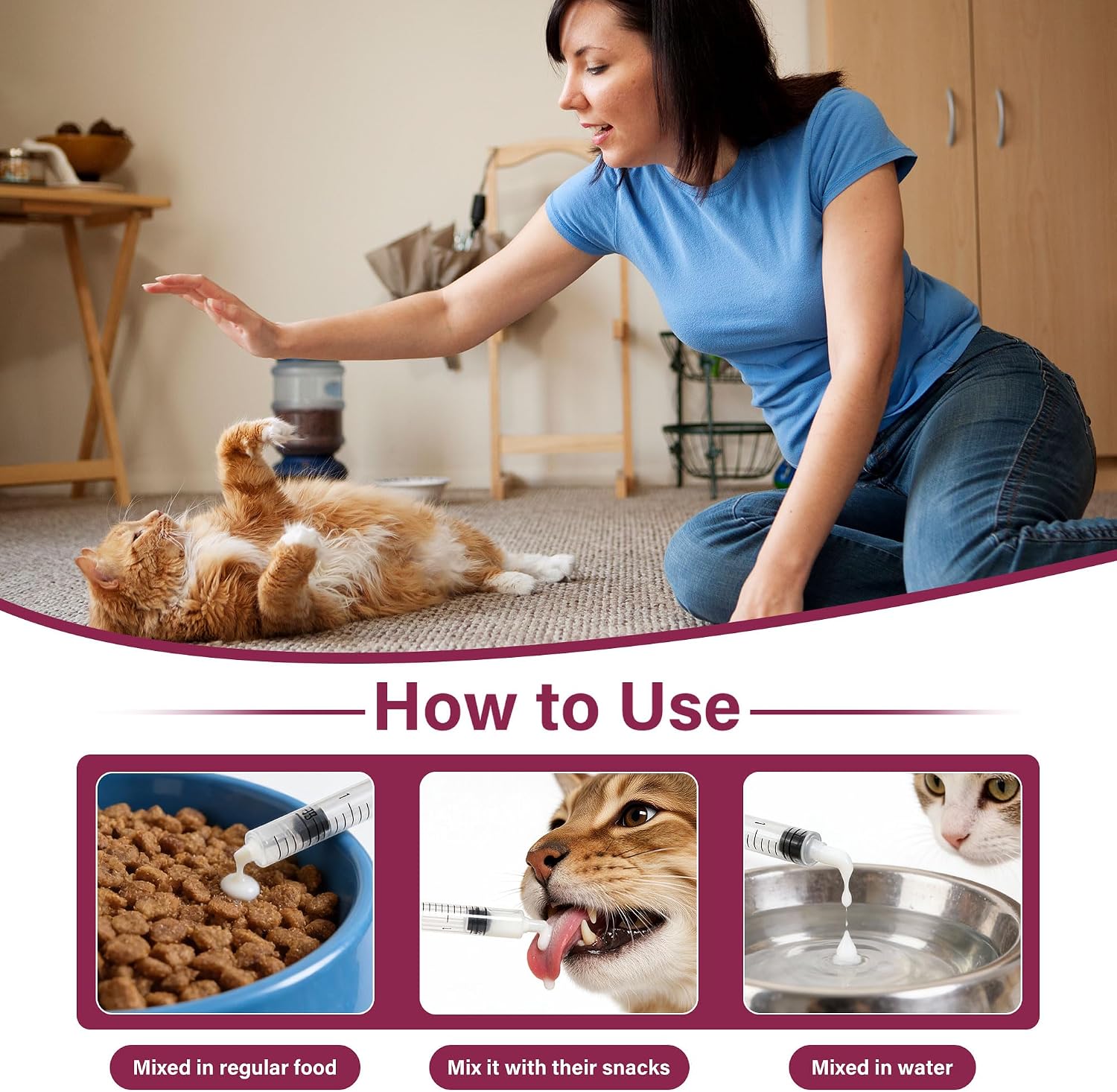 Liquid Dewormer for Cats & Kittens, Fenbendazole Cat Dewormer for Tapeworms, Roundworms, Hookworms & Lungworms, Chicken & Honey Flavor Oral Wormer, Easy Daily Dose, 150 mL
