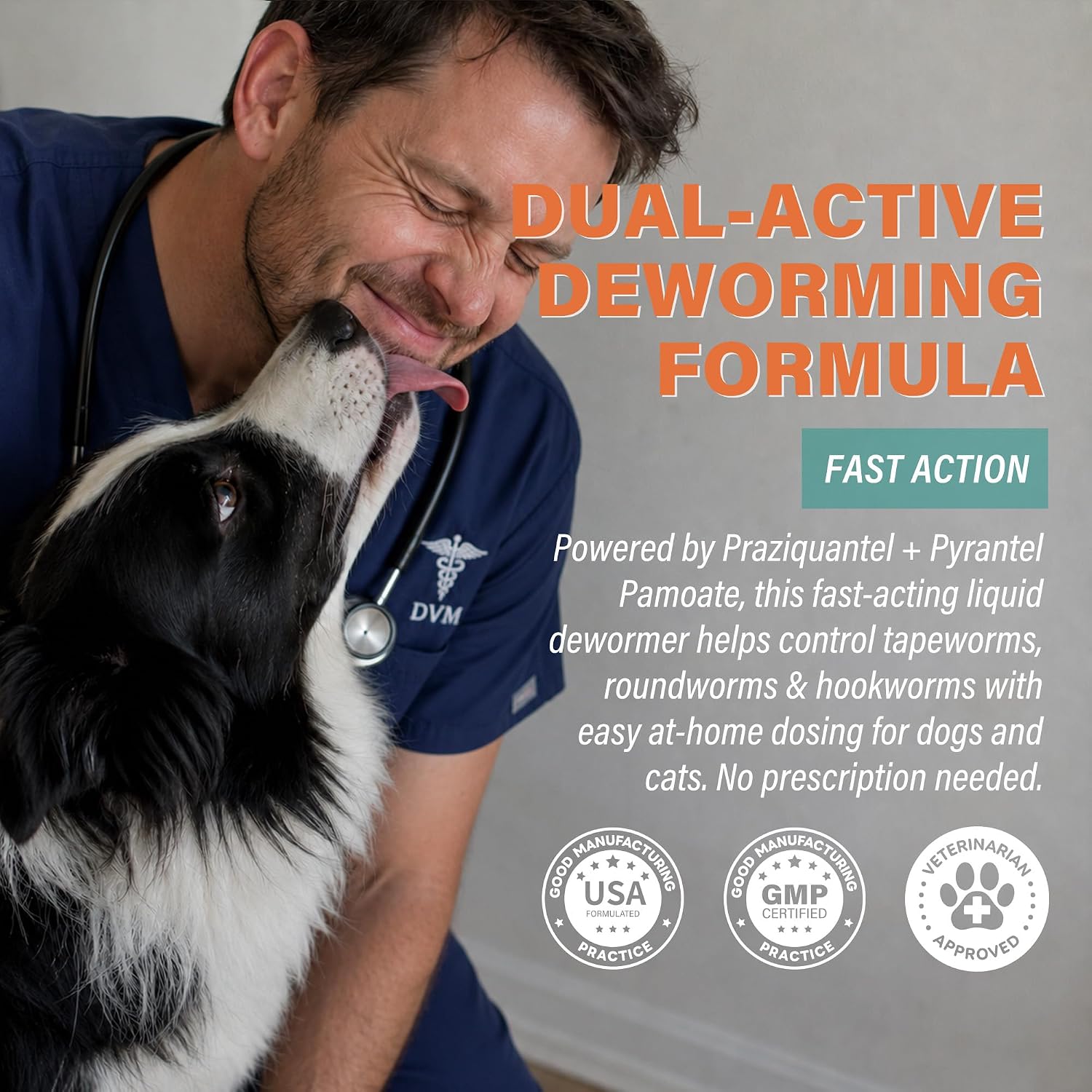Dewormer for Dogs and Cats | Praziquantel 114 mg & Pyrantel Pamoate 114 mg | Broad Spectrum Dog Dewormer for Tapeworms, Roundworms & Hookworms | 3.38 fl oz (100 mL)