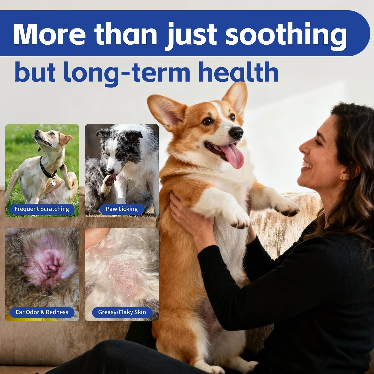 Yeast infection treatment for dogs–Dog ear infection treatment Dog itching skin relief | Caprylic Acid, Pau d’Arco & Goldenseal support Hot spot treatment for dogs Ear Discomfort |120 chewable tablets