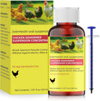 vermectin for Chickens, Poultry Dewormer 10 mg/mL Liquid for Worm, Mite & Lice Care Support, Oral Suspension with Dosing Syringe, for Backyard Chickens & Poultry Flocks, 1.01 oz