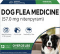 for Dogs (nitenpyram), Fast-Acting Oral Flea Treatment for Dogs Over 25+ lbs, Vet-Recommended Flea Medication Tablets Start Killing in 30 Minutes, 12 Tablets